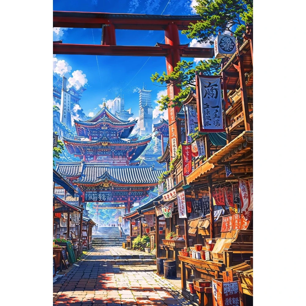 

500/1000/1200/2000 PCS Jigsaw Puzzles Ancient Town Scenery Family Activity Games DIY Puzzle for Living Room Home Decor Gift