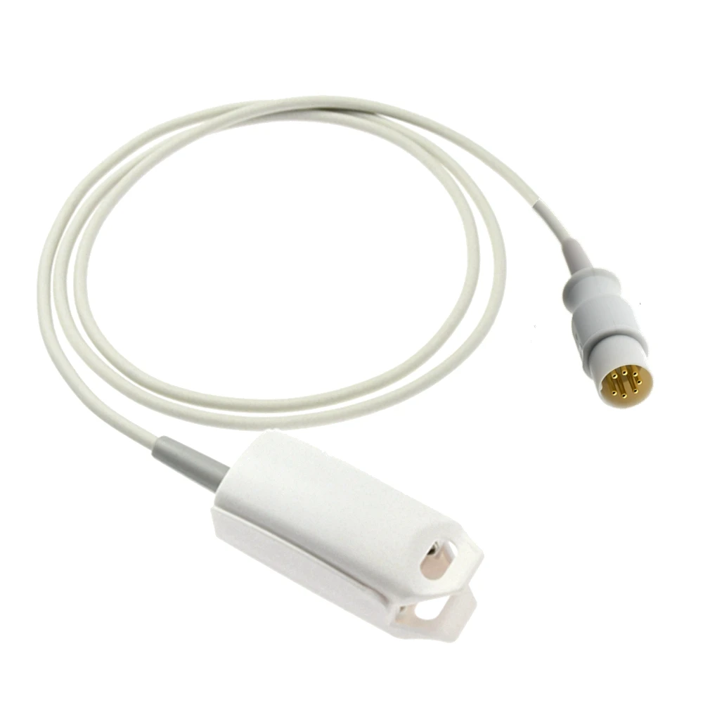 

for S*CHILLER Round 7pin Patient Monitor Child Finger Clip Ear Clip Silicone Long Cable Reusable Oxygen Spo2 Sensor