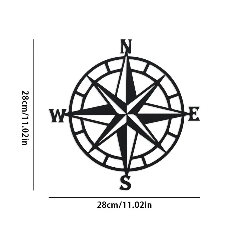Metal Decorative Nautical Compass Wall Decor, Living Room Bedroom Porch Garden Patio Signs Wall Hanging Art Home Decor 1PC