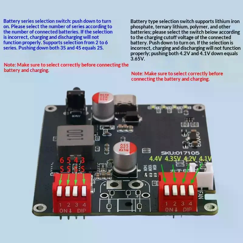 

140W 2-6S IP2366 Lithium Battery Charging Board Bidirectional Fast Charging Module With Automatic Temperature Control Function