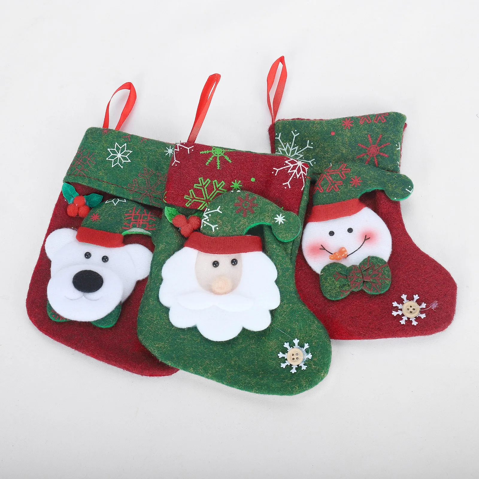 2025 New Year Christmas Stocking Sack Xmas Gifts Candy Bag Santa Snowman Reindeer Bear Christmas Decorations Home Navidad Sock