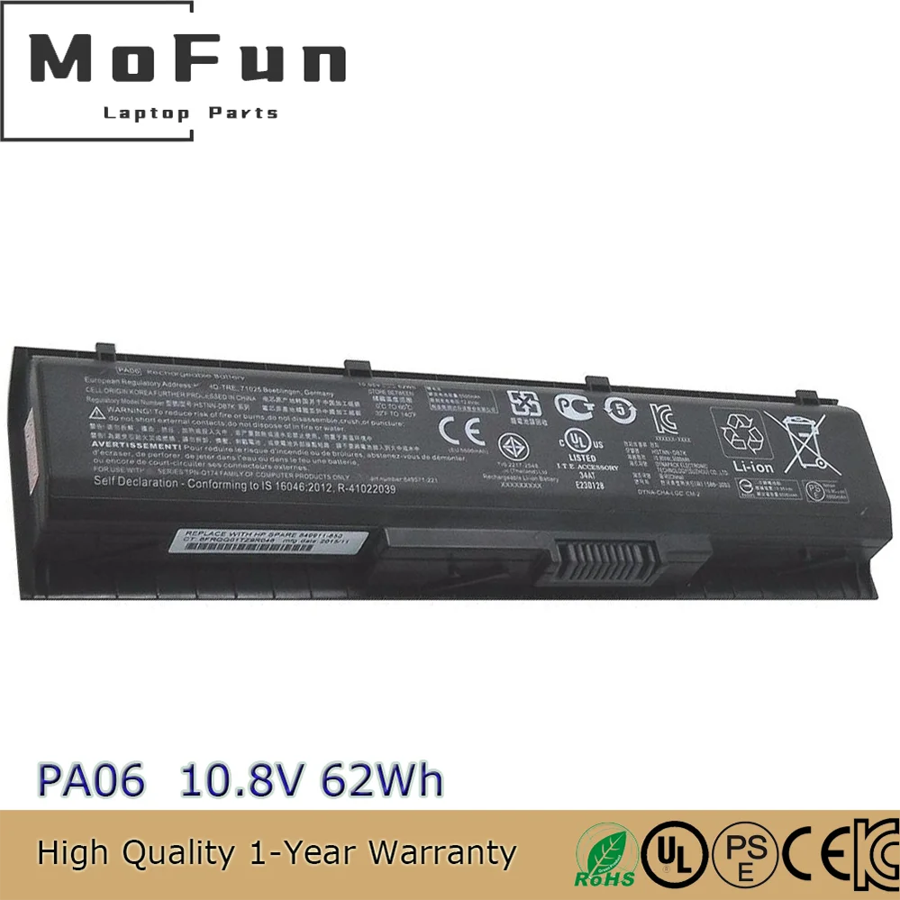 

Оригинальный аккумулятор для ноутбука PA06 10,95 В, 62 Втч для HP Omen 17 17-w 17-w000 17-ab000 17-ab200 17t-ab00