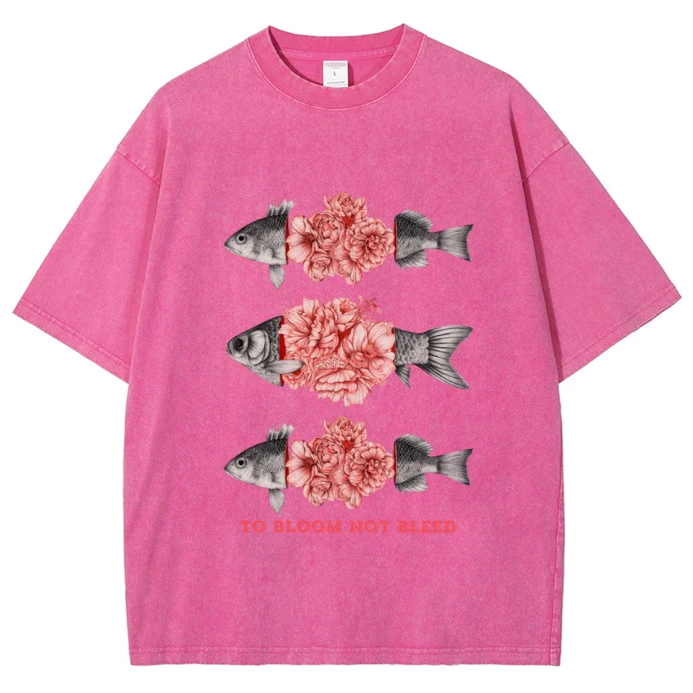 

Unisex Fit Washed T-Shirt TO Bloom Not Bleed For Women Men's Top Sizes Round Neck Short Sleeve Shirts Oversize Retro Sportswear