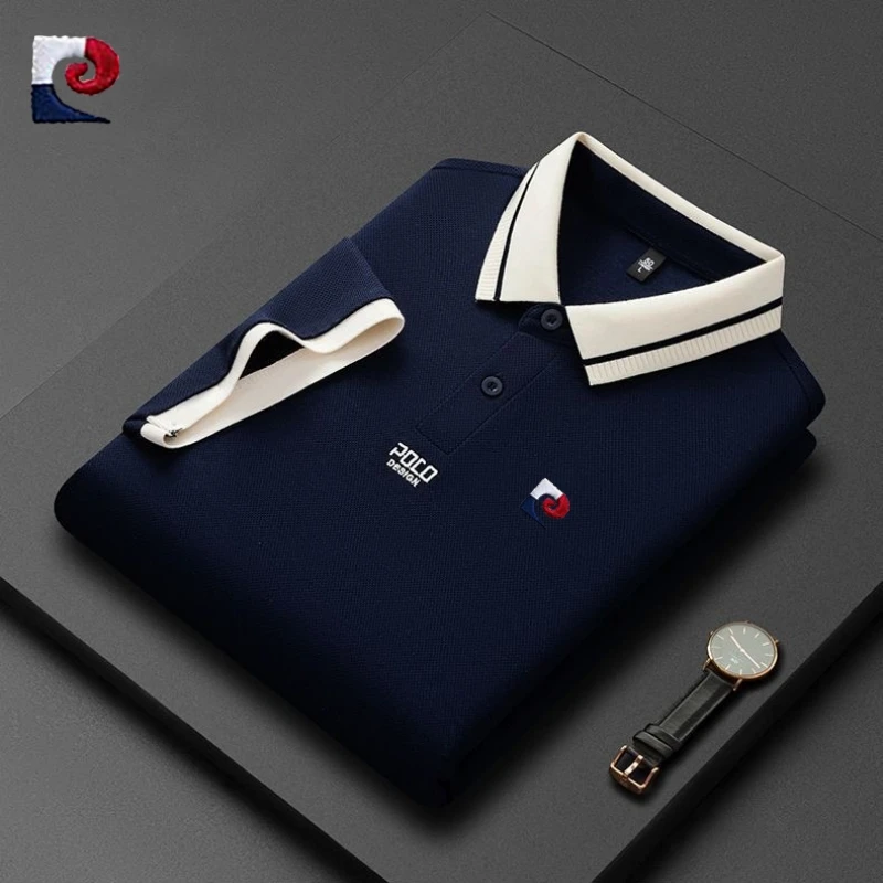 New men's high-quality short sleeved polo shirt, summer fashion, casual, comfortable, sweat absorbing and breathable top