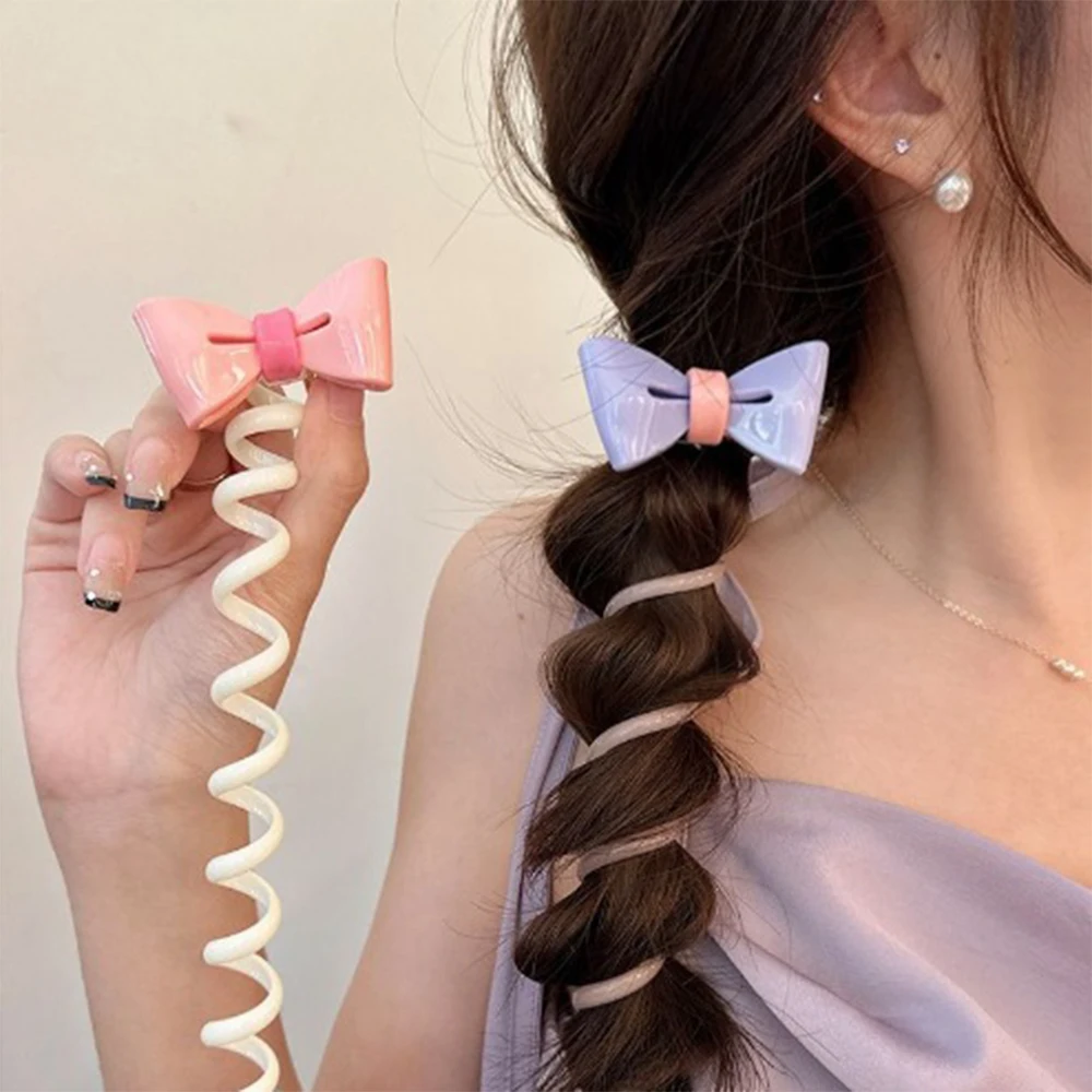 Lazo de goma para el pelo, lazos para el pelo con lazo en espiral, accesorios elásticos para el cabello