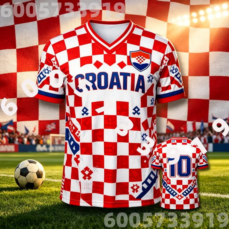 2026 New Croatia Soccer Fan 3D Jersey Summer Outdoor Sports Breathable Football Training Top Unisex Casual Family Kids Tees