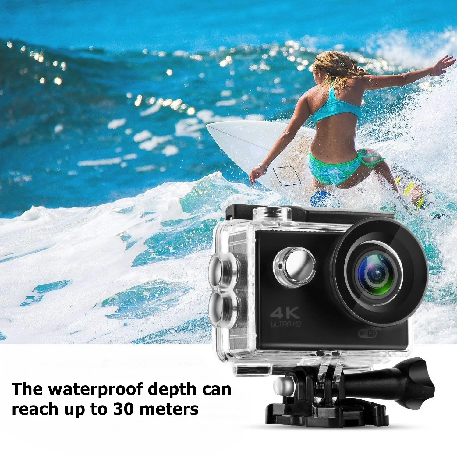 New Mini Smart High-definition Outdoor Waterproof Action Camera with Wireless Wifi and 4K Action DV Remote Control +USB