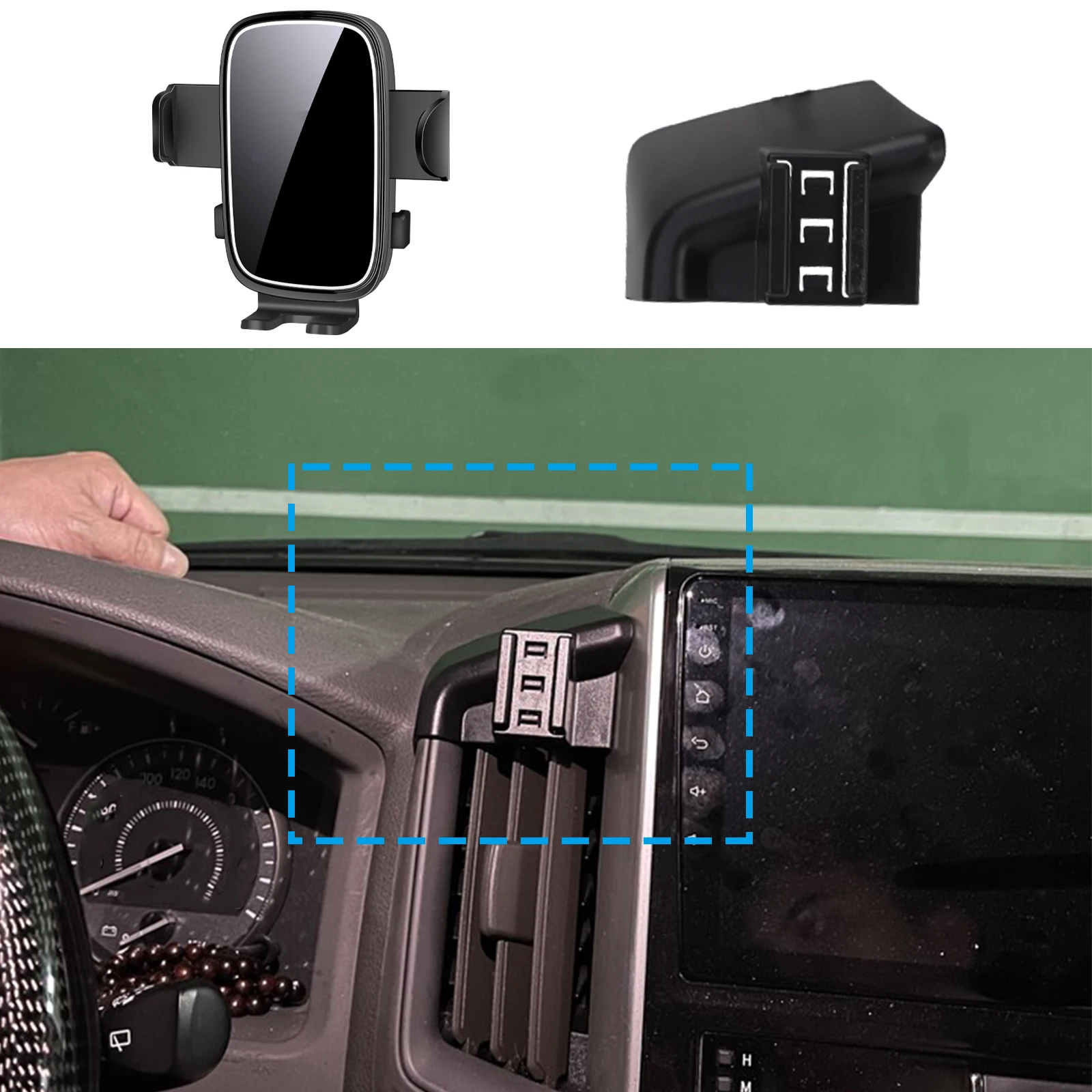 

fit for Toyota Land Cruiser LC200 2016 2017-2021 Custom Fit Phone Holder Mount Dashboard Screen Base No Drill Car​​ accessoires