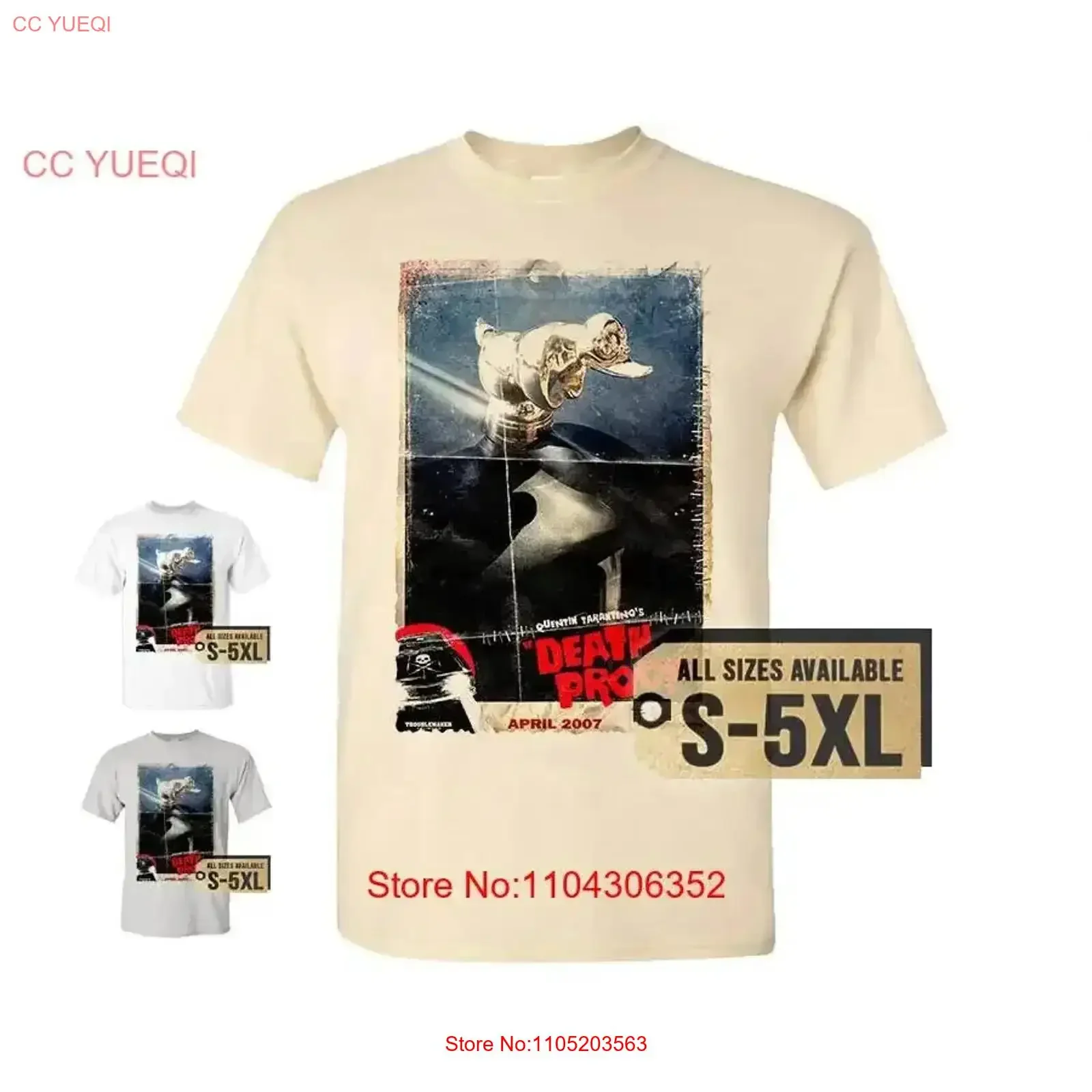 Grindhouse Death Proof V13 T SHIRT Movie Poster White Natural Vintage size S 5XL vintage Washed Top For Everyday Wear Slightly