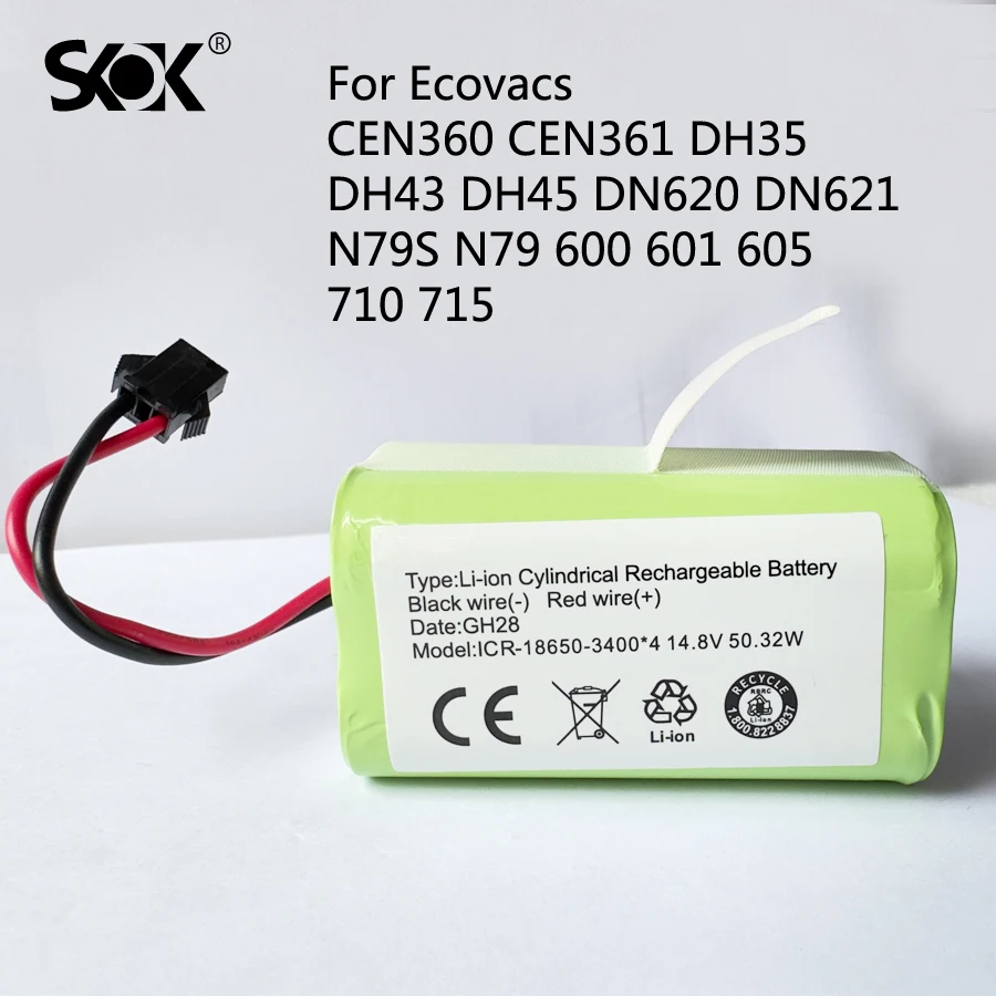 Ecovacs CEN360 CEN361 DH35 DH39 DH45 DN620 DS37 sweeping robot battery universal accessories