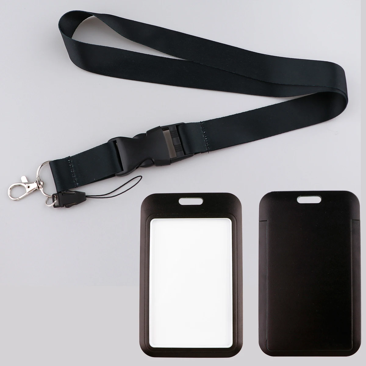 

Black Lanyard For Key Chain ID Credit Card Cover Pass Cell Phone Charm Neck Straps Badge Holder Neckband Accessories