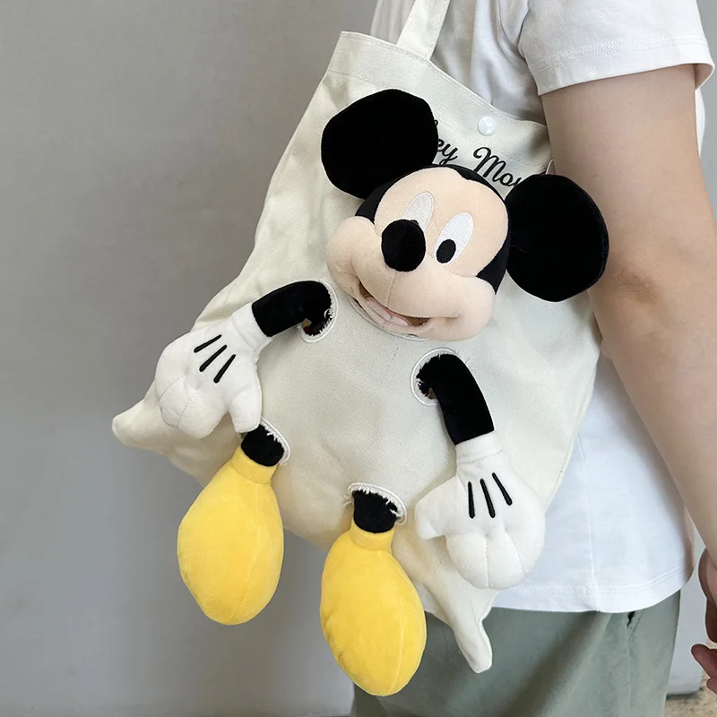 2023 New Disney Anime Mickey Mouse Minnie Daisy Duck Plush Toy Cartoon Large Capacity One-shoulder Bag Leisure Handbag Girl Gift