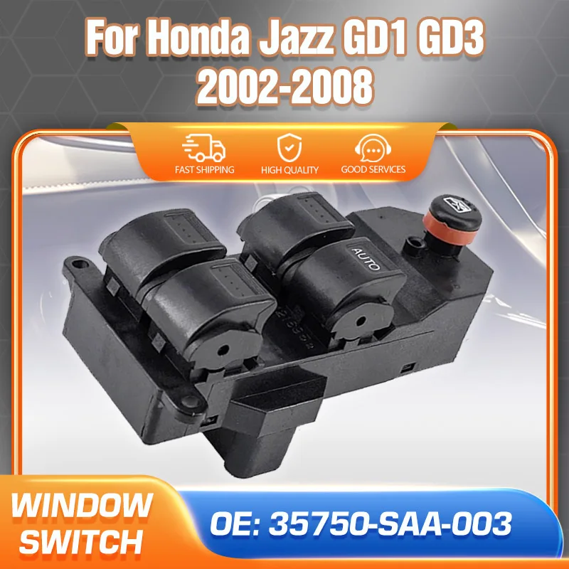 

Car Accessories 35750-SAA-003 RHD Master Power Window Switch Button For Honda Jazz GD1 GD3 2002 2003 2004 2005 2006 2007 2008