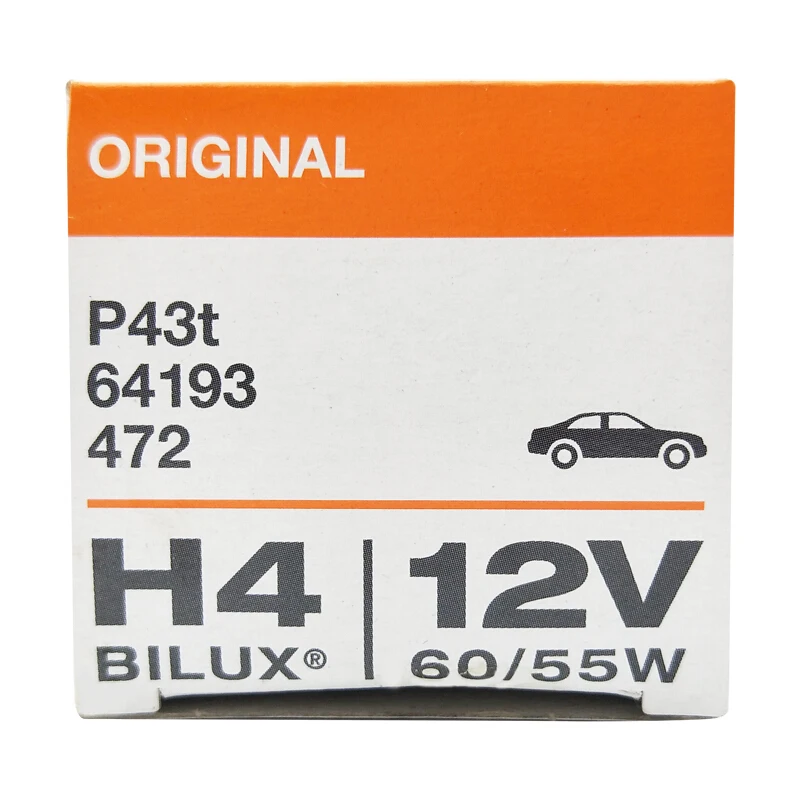 OSRAM-repuestos de línea Original para faros delanteros de coche, 2 piezas, H4, 12V, 60/55W, 3200K, 64193, P43t, estándar, halógeno, haz Alto y