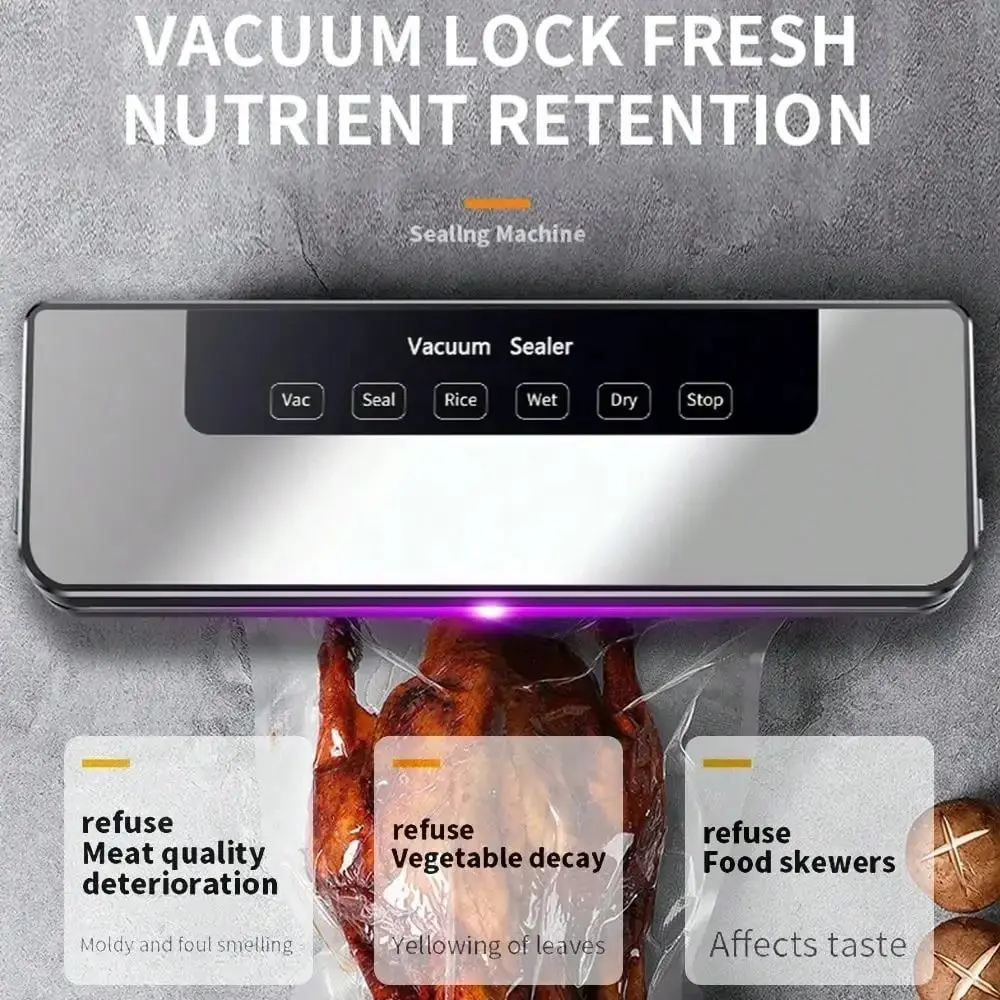 Touch Button Electric Vacuum Sealer Multiple Modes Automatic Hand Control Food Storage Seal Kitchen Food Sealing