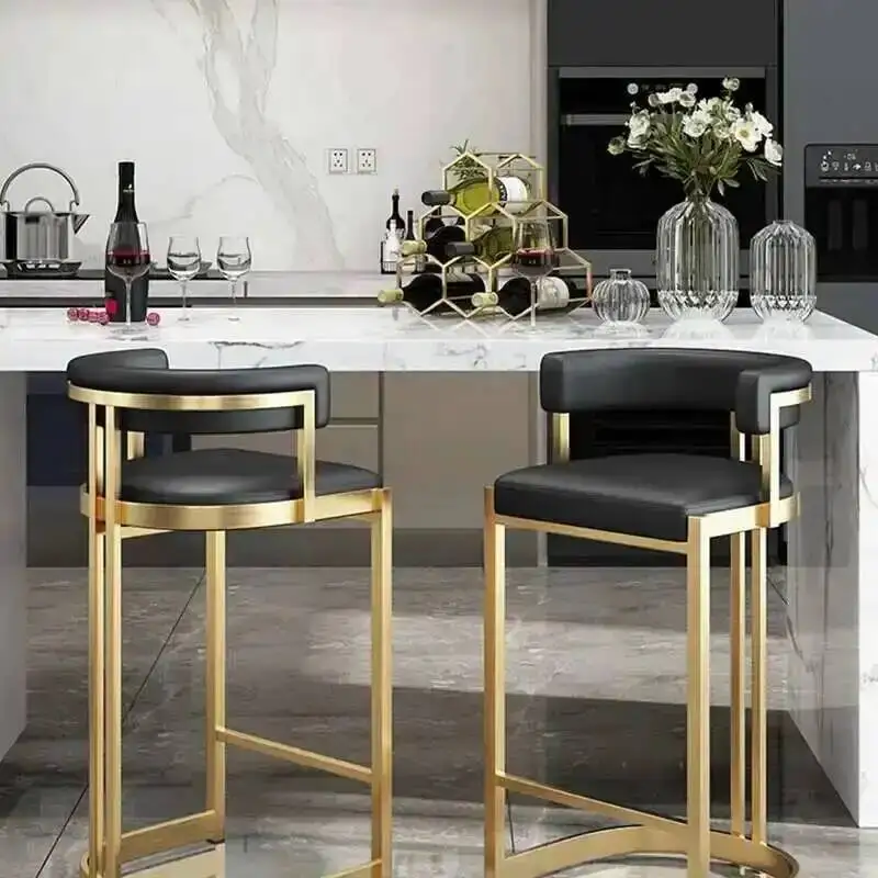 

Роскошный кожаный барный стул-кресло для дома и улицы, минималистичный обеденный стул, винтажное кресло для кафе, стул для ожидания