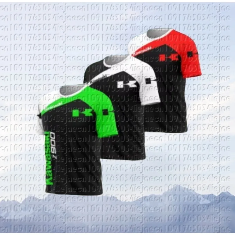 

Kawasaki Men's Motorcycle Quick-Drying T-Shirt High-end Sports Casual Cycling Short Sleeve Comfortable Off-Road Race Top