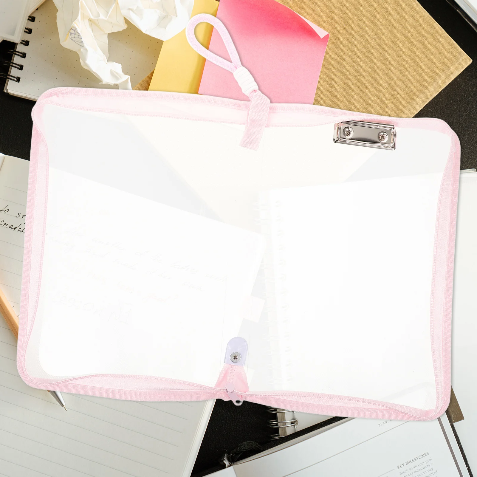 

Large Capacity A4 Waterproof File Bag Transparent Document Organizer Zipper Stationery Storage Case Students School Supplies