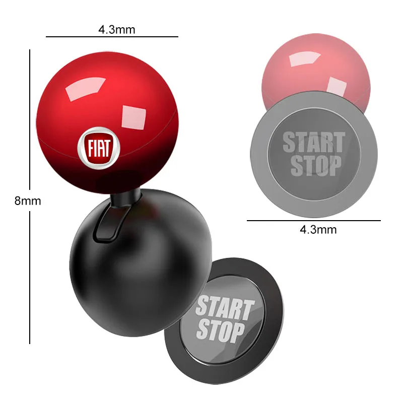 Car One Click Start Button Joystick Car Engine Start Stop Button Joystick Emblem For Abbas Abarth Punto 124 125 500 595 695 OT20
