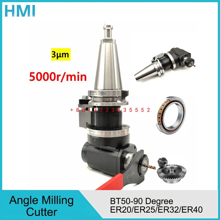 CNC Machining center side milling angle head 90 degrees BT50 side milling head right angle transverse CNC automatic angle head