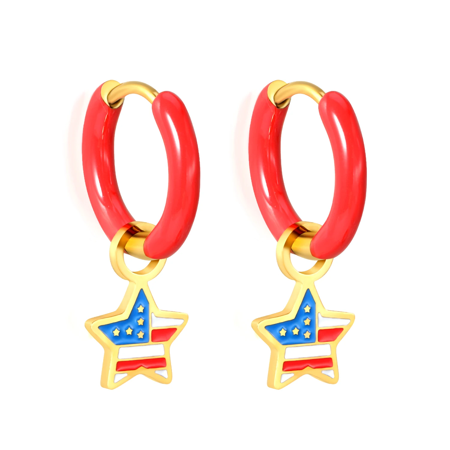 LUXUSTEEL New Christmas Stainless Steel Earrings Golden Plated Butterfly Snowman Star Cake Rabbit Drop Earrings Christmas Party