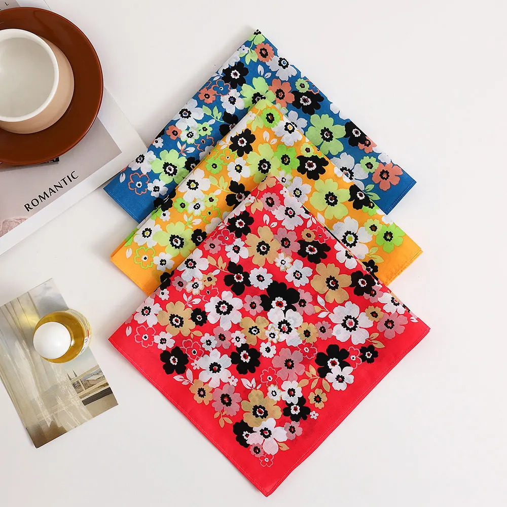 Fazzoletto da donna stampato in puro cotone, fazzoletto morbido vecchio stile sottile, assorbente e che asciuga il sudore, forniture per matrimoni, regalo per la festa della mamma