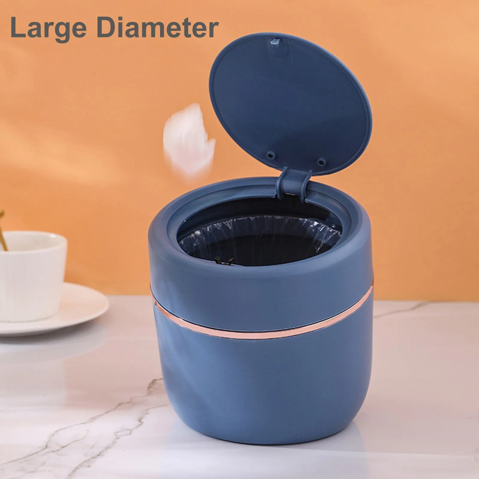 

Desktop Garbage Can Pop-Up Lid Press Storage Bucket Cute Covered Household Miscellaneous Basket Organiseurs De Rangement