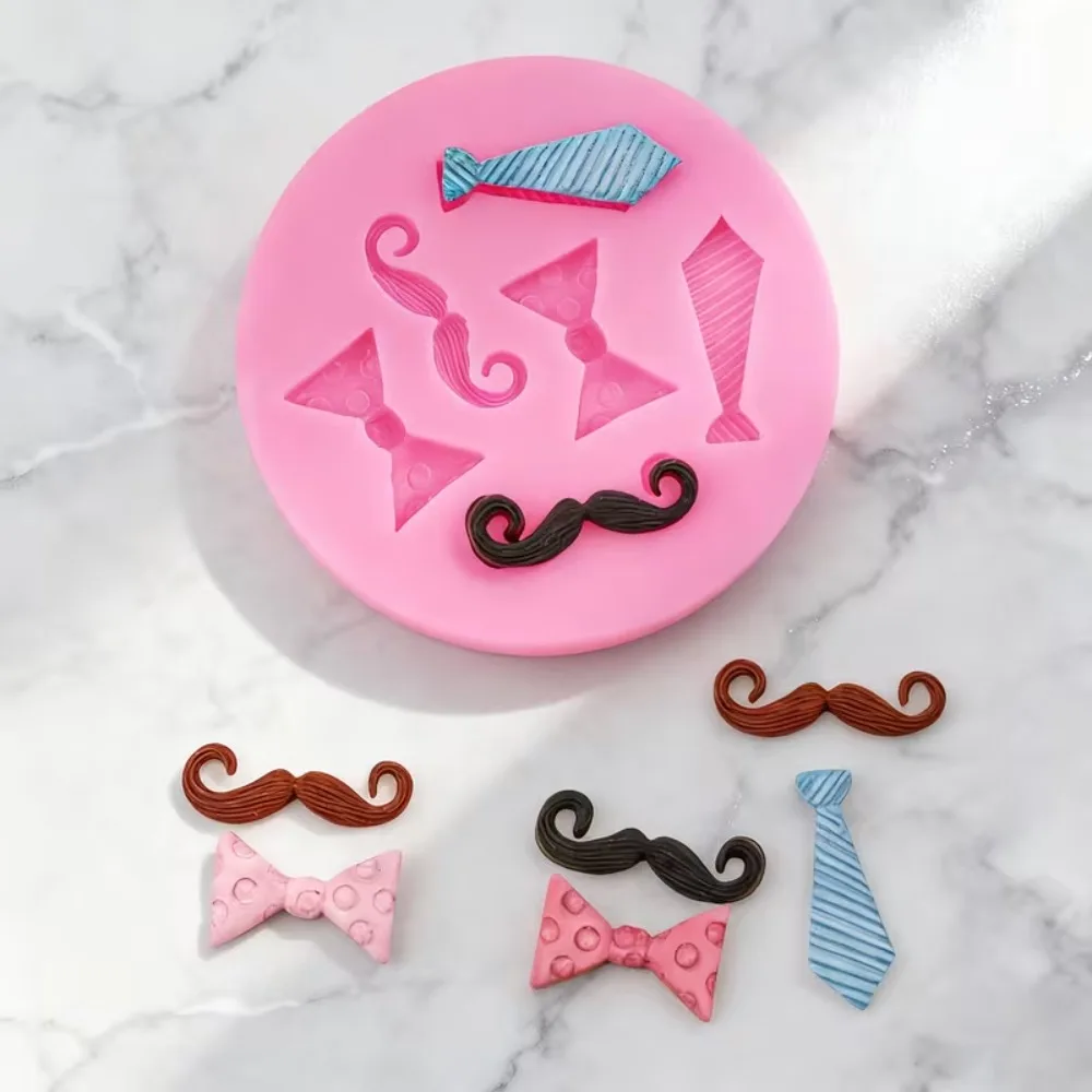 DIY Molds Bow Tie Beard Shape Silicone Molds for Cake Cookies Candy Fondant Chocolate Baking Tools Cake Decoration Accessories - view 2