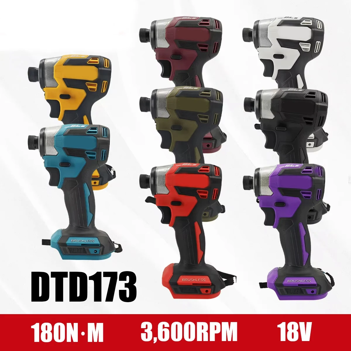 Electric Goddess 180Nm Electric Impact Driver Brushless Motor Screwdriver Cordless Wood/Bolt/T-Mode For Makita 18V Battery ﻿Pin