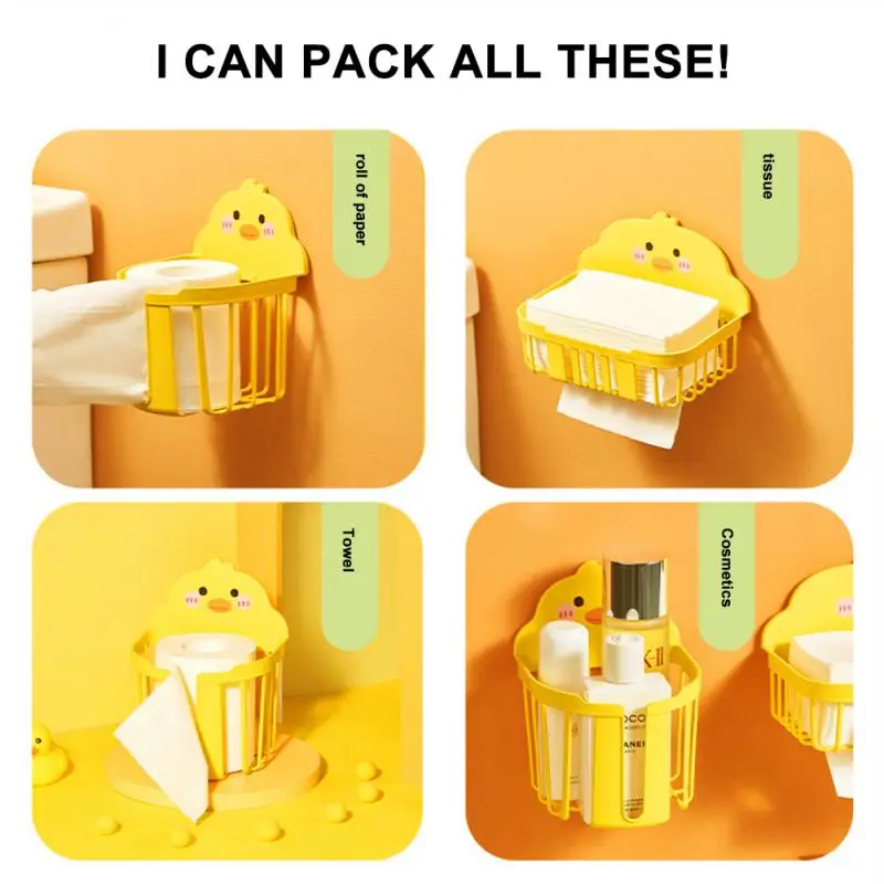 Little Yellow Duck Tissue Box Toilet Draw Paper Organizer For Home Bedroom Bathroom Napkin Holder Container