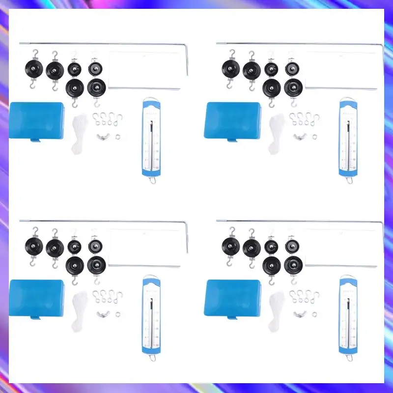4X Spring Dynamometer Balance Physics Experiments Spring Balance Bar Hook Code Mechanics Of Machinery Pulley Block Set