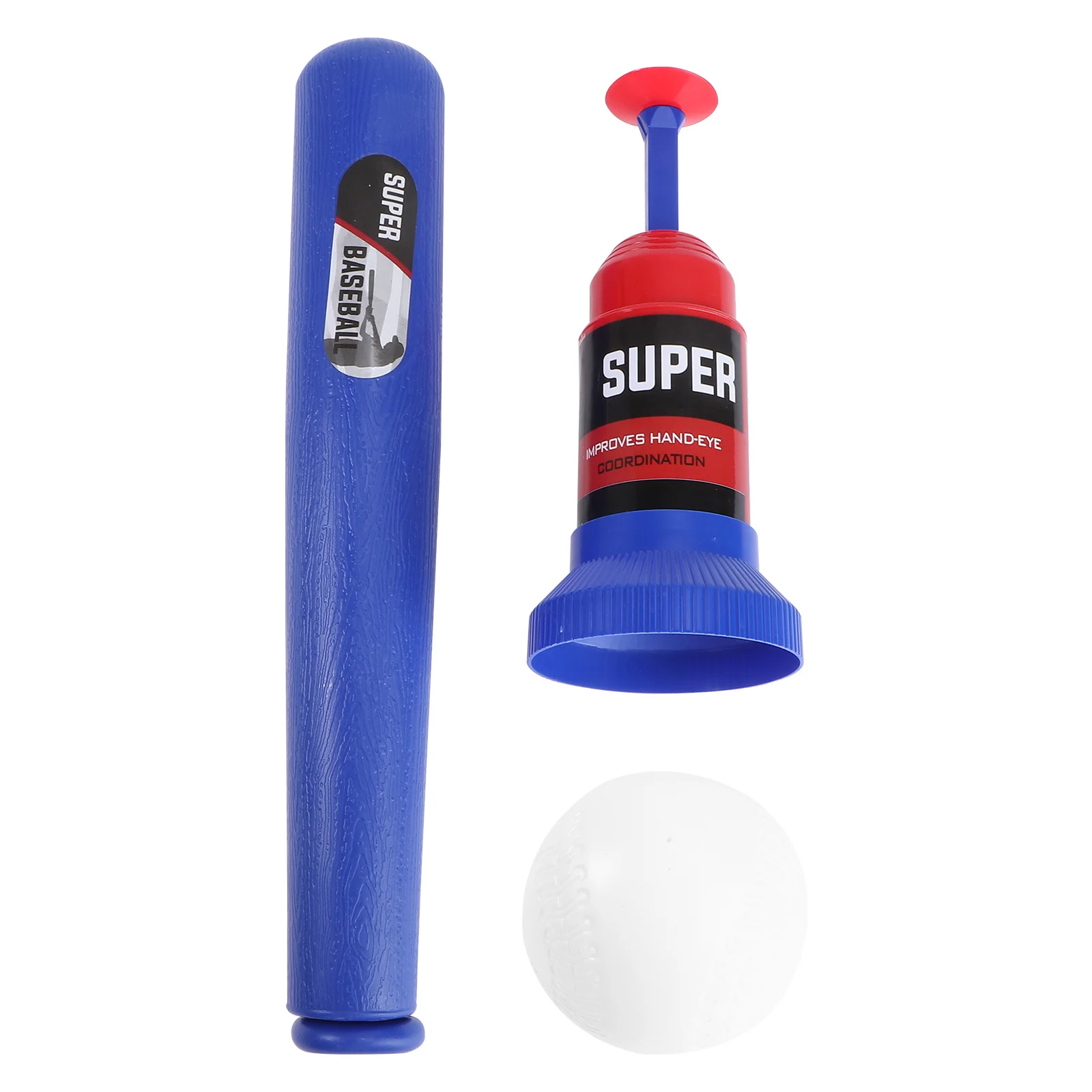 Set di mazze da baseball con lanciatore automatico, attrezzatura in plastica sicura per allenatore di pratica dei bambini, migliora la coordinazione del motore delle competenze di battuta