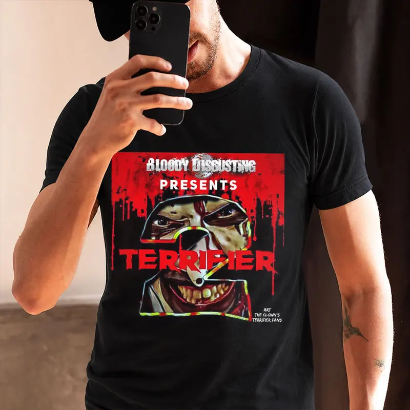 Retro Horror Movie Terrifier Art The Clown Killer Scary Halloween Gift T Shirt Short Sleeve Graphic clothes All size tops S-6XL