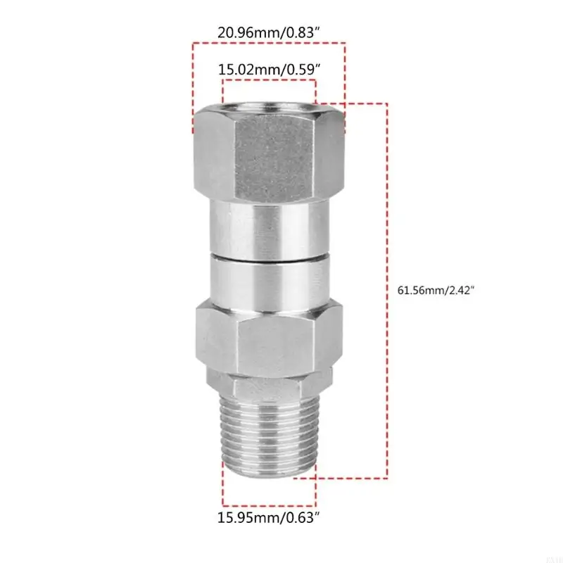 KX4B สแตนเลสความดันเครื่องซักผ้าหมุน 3/8 นิ้ว NPT เกลียวชาย/M22 14 มม.หมุน Joint Kink ฟรี Quick Connector