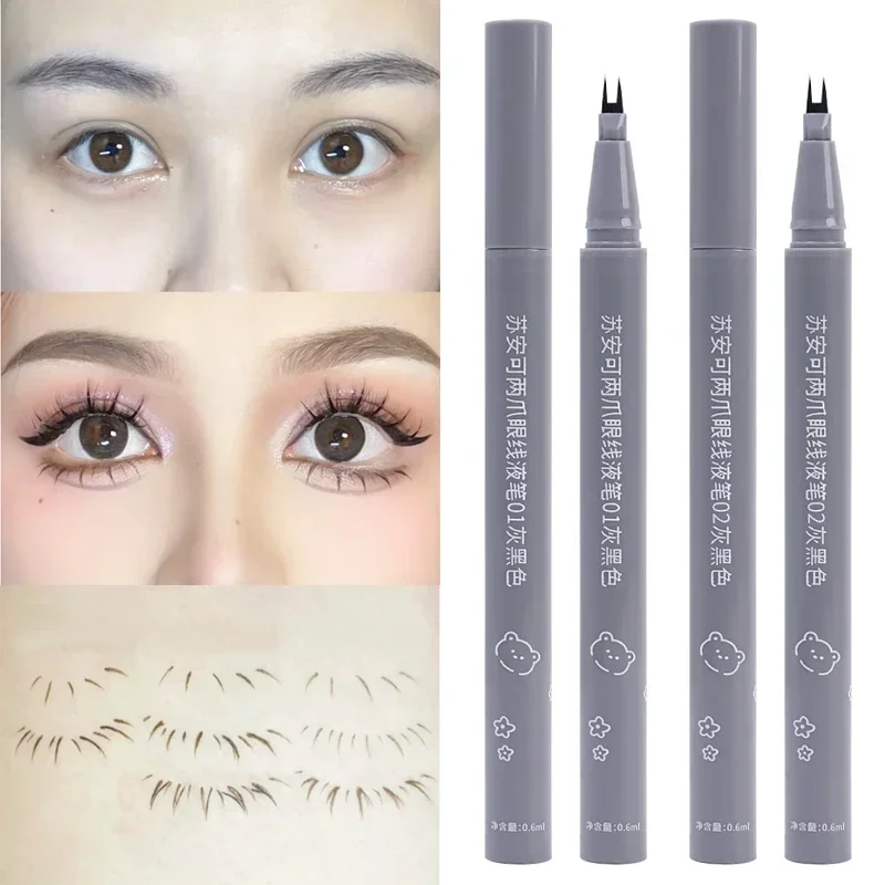 Doppelt gegabelter unterer Wimpern stift wasserdichter flüssiger Eyeliner Wimpern stift dauerhafter schweiß fester Frauen Make-up liegender Seidenraupen stift