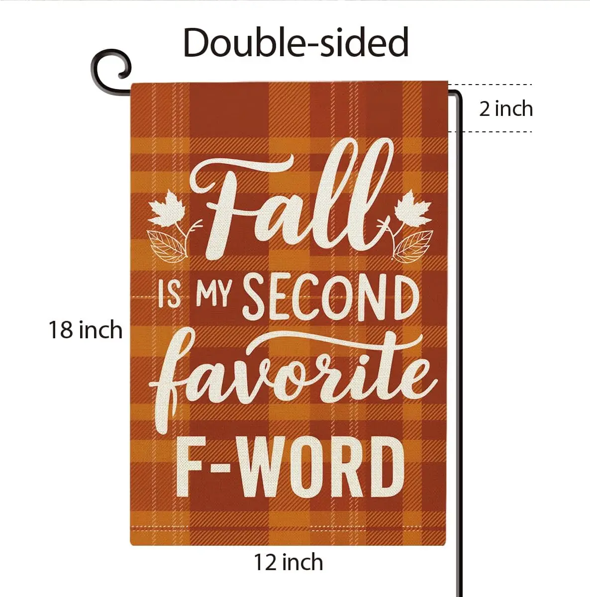 Funny Fall Garden Flag Double Sided Buffalo Check Plaid Autumn Yard Flag Thanksgiving Outdoor Decoration for House Patio Law yyi