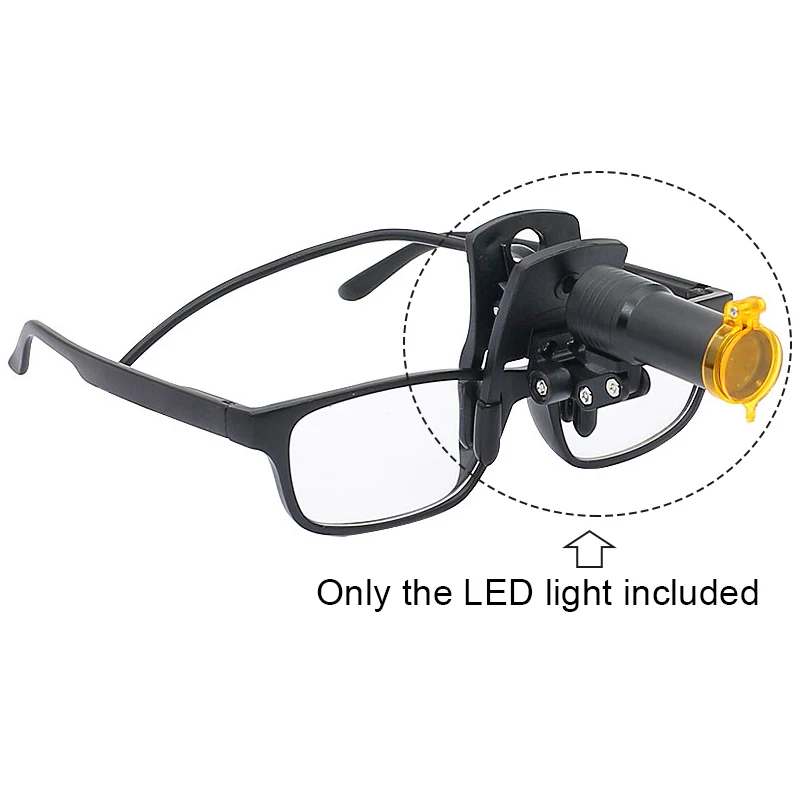 5W LED Surgery Headlight LED Medical Spotlight with Yellow Filter Universal Eyeglass Clip for ENT Examination Lamp