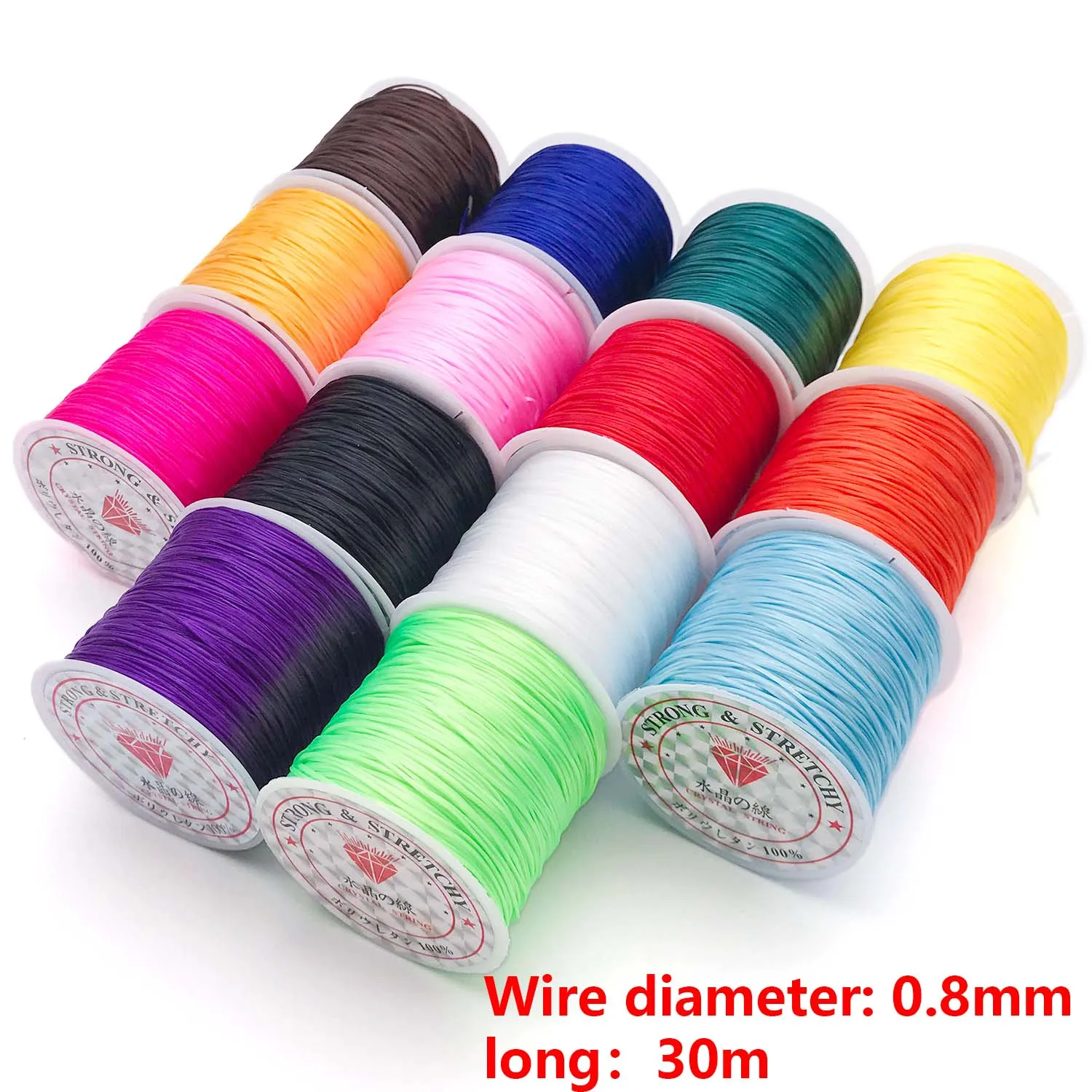 30m/roll Strong Elastic Crystal Beading Cord 0.8mm for Bracelets Stretch Thread String Necklace DIY Jewelry Making Cords Line