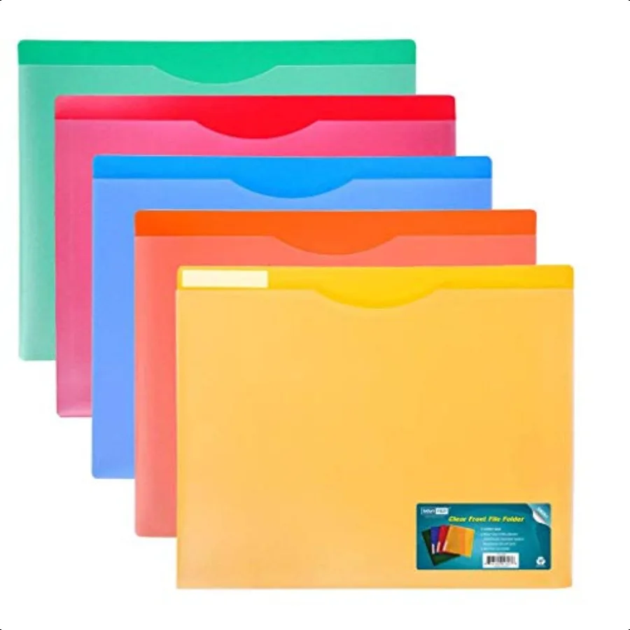

Waterproof PolyFile Folders with Top Tab Letter Size Assorted Colors 10pcs Pack