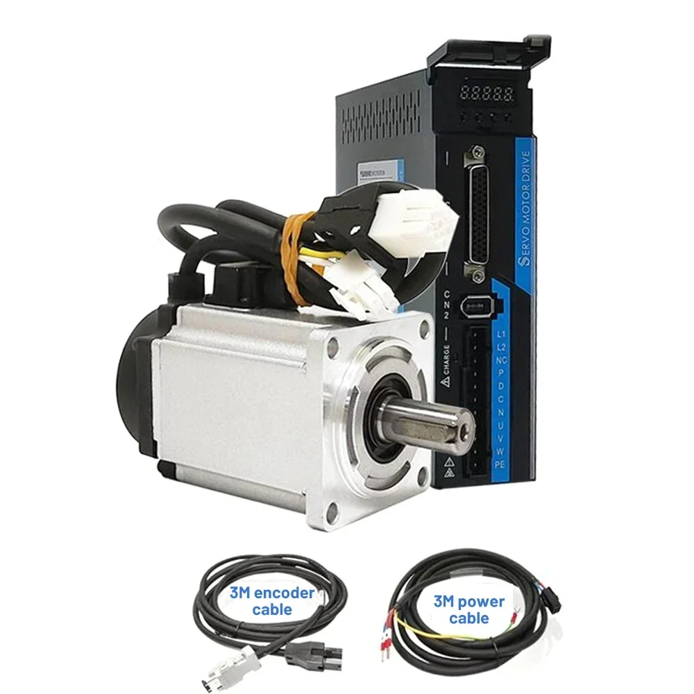 YUN DUAN 100W-1KW AC Servo Brake Motor Drive Kit CANopen/EtherCAT 21 Bit Magnetic Encoder 40/60/80mm Falnge Servo 3000rpm 220V