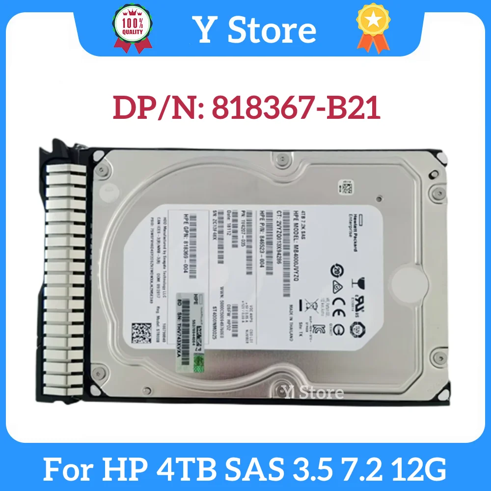 

Y Store для HP 818367-B21 819079-001 4 ТБ SAS 3,5 7,2 12 Гб серверный жесткий диск SSD Быстрая доставка