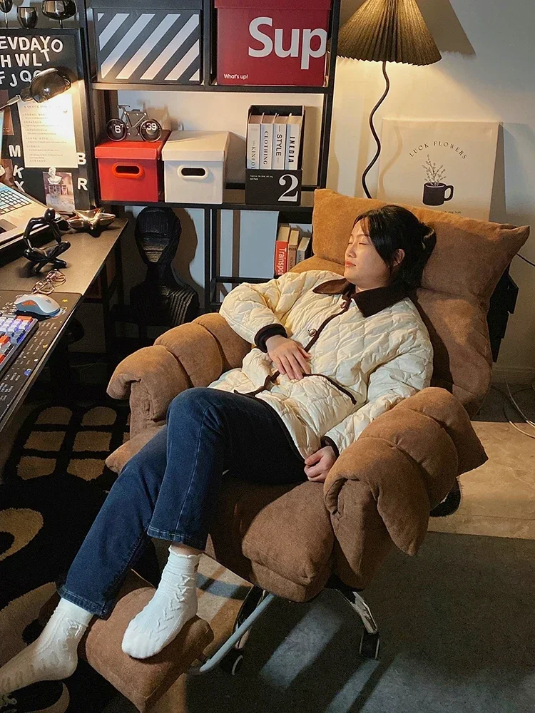 

New Computer Chair, Comfortable Sedentary Leisure Sofa Chair, Bedroom Home Study Office Chair, Latex Cushion, Free Pillow