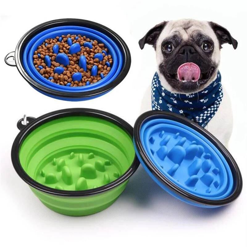 

1000ml Large SlowFeeding Collapsible Dog Pet Folding Silicone Bowl Outdoor Travel Portable Puppy Food Container Feeder Dish Bowl