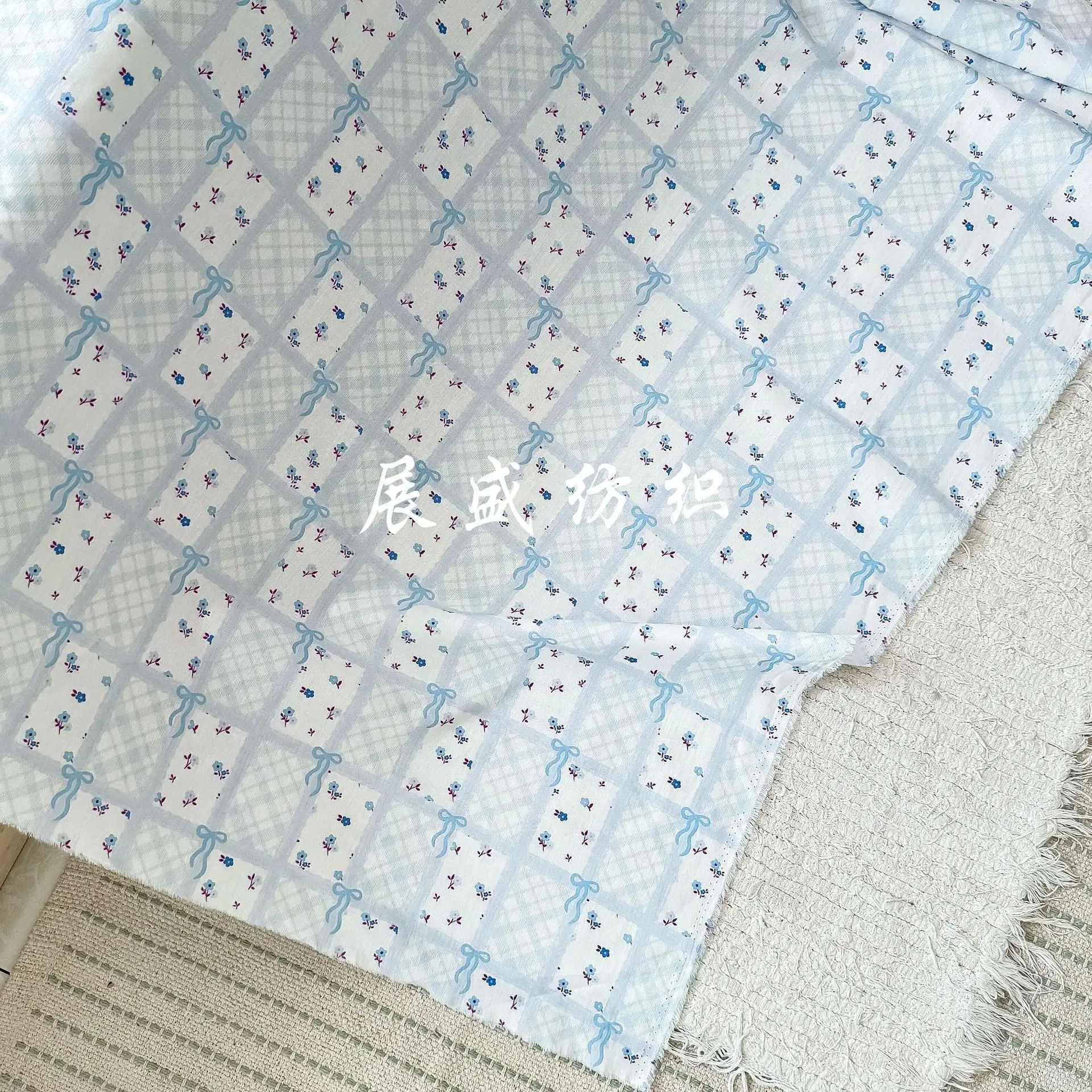 140x50 سنتيمتر نسيج القطن المطبوع للربيع والصيف الأرجواني الأزهار ، منقوشة وعقدة الفراشة ، فساتين الأطفال الخياطة القماش