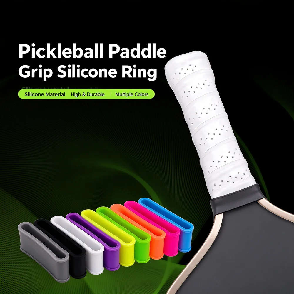Pickleball Paddle Grip Ring, Silicone Anti-Slip Handle Band, High Elastic Durable Grip Protector Ring, Universal Fit for Pickleb