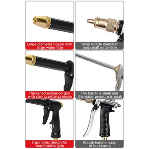 Súng ngắn nước cầm tay áp suất cao để làm sạch, máy giặt xe, vòi phun nước trong vườn, súng nước bọt, 1 PC 12 Áp lực nước bán hàng chính - 3