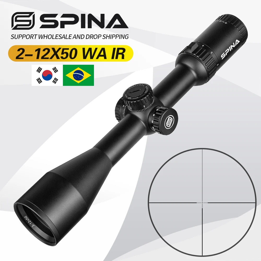 

Оптический прицел SPINA Optics 2-12x50 HD SFP, тактический точечный прицел для винтовки, охоты, коллиматора, оптический прицел для настоящей винтовки