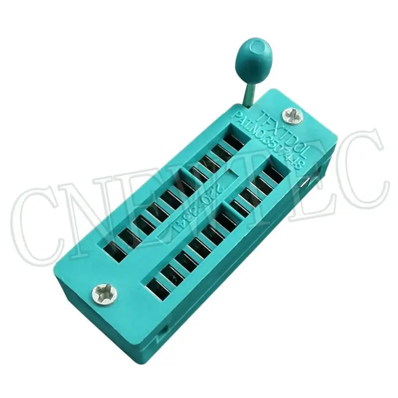 Green ZIF Socket 14 16 18 20 24 28 32 40 48 P Pin 2.54 MM DIP Universal IC Socket Test Solder Type IC Lock Seat