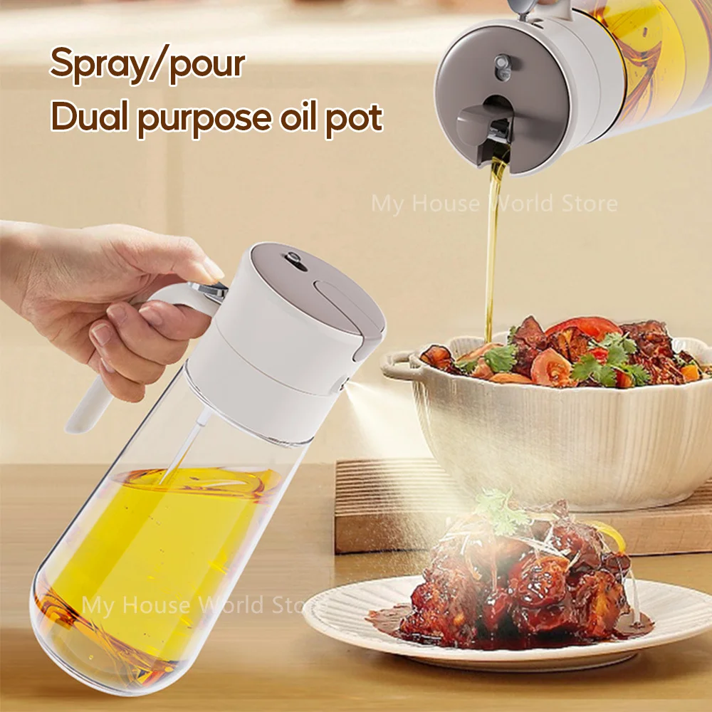 250ML/550ML Oil Spray Bottle Spray Pour Dual Purpose Leak Proof Automatic Opening Closing Oil Sprayer Mister for Kitchen Cooking