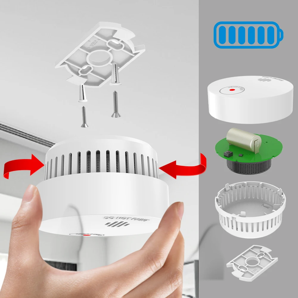 Allarme antincendio rilevatore di fumo fotoelettrico indipendente prevenzione della sicurezza ad alta sensibilità allarme sensore di fumo